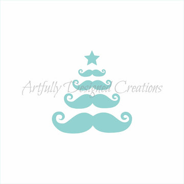 Mustache Christmas Tree Stencil