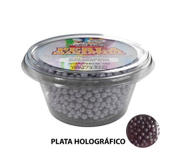 Glitter Pearls "Perlas Diamantadas" 100 gm - Holographic Silver