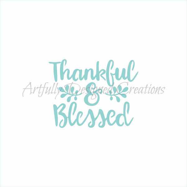 Designer Stencils Thankful Grateful Blessed Lettering Stencil